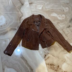 Blank NYC Chocolate Suede Leather Jacket
